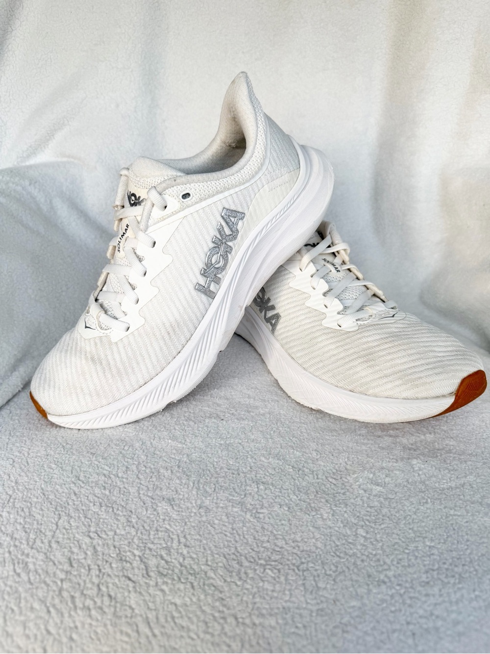 Hoka One One Womens Solimar 1123075 White Running Shoes Sneakers Size 9B